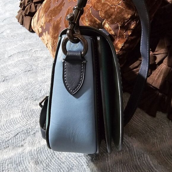 Coach Saddle Bag Crossbody Purse in Colorblock - Picture 4 of 8